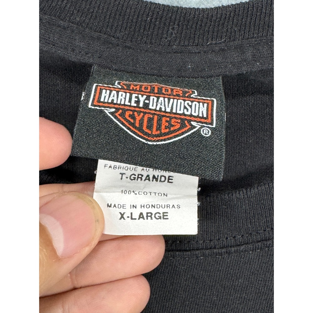 Harley-Davidson Glacier Kalispell Montana Graphic T-Shirt Mens XL Black Goat Bus - Picture 4 of 9